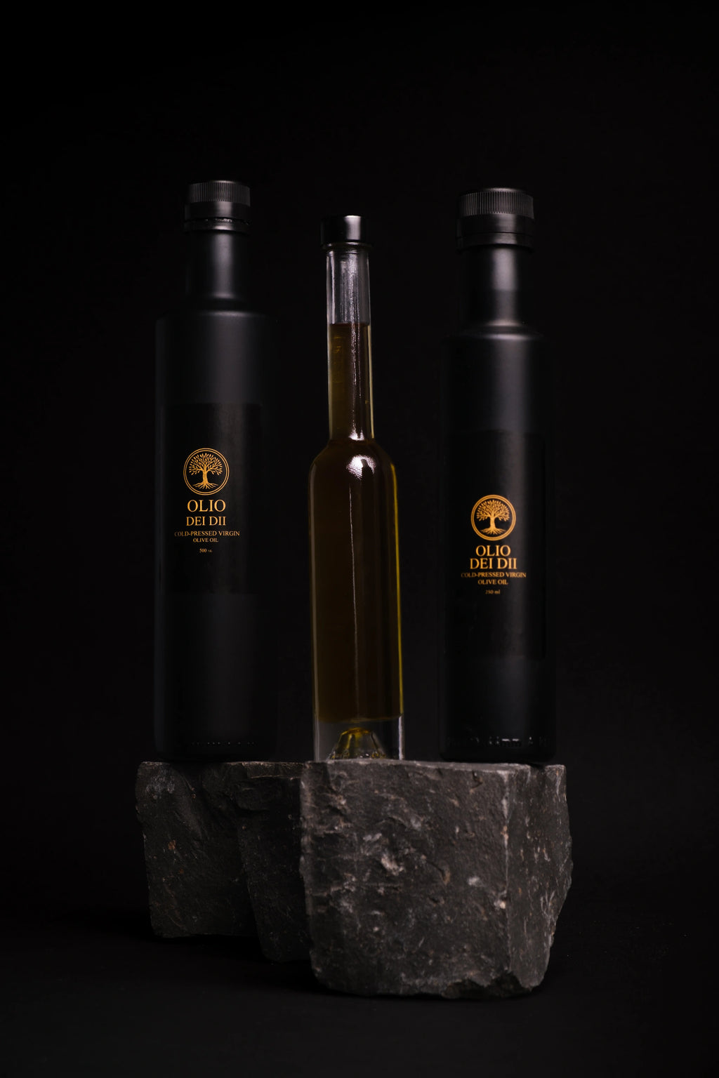 Premium Olivenölset aus Kalabrien mit durchsichtiger Flasche